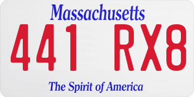 MA license plate 441RX8