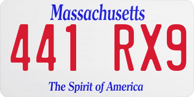 MA license plate 441RX9