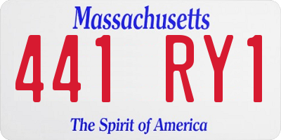 MA license plate 441RY1