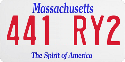 MA license plate 441RY2