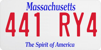 MA license plate 441RY4