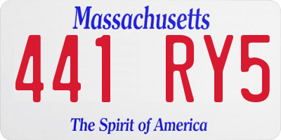 MA license plate 441RY5