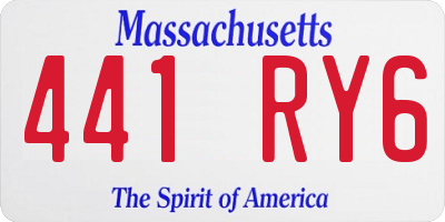 MA license plate 441RY6