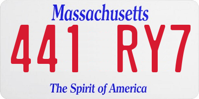 MA license plate 441RY7