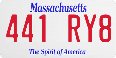 MA license plate 441RY8