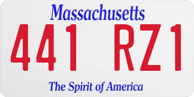 MA license plate 441RZ1