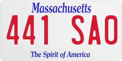 MA license plate 441SA0