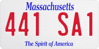 MA license plate 441SA1