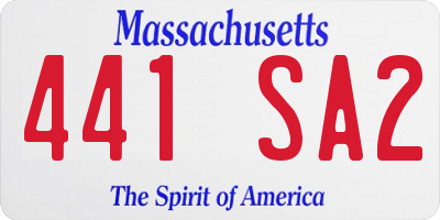 MA license plate 441SA2