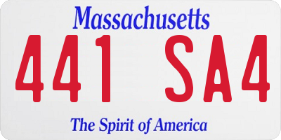 MA license plate 441SA4
