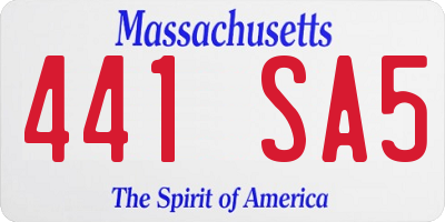 MA license plate 441SA5