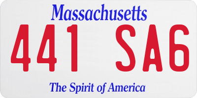 MA license plate 441SA6