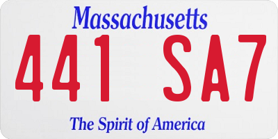MA license plate 441SA7