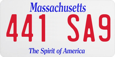 MA license plate 441SA9