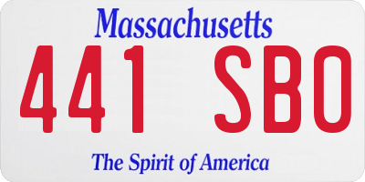 MA license plate 441SB0
