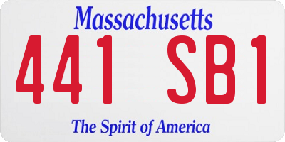 MA license plate 441SB1