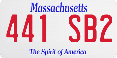 MA license plate 441SB2