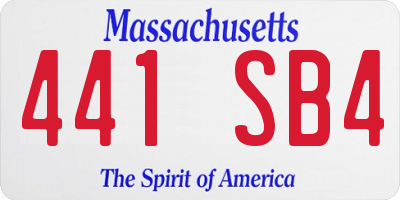 MA license plate 441SB4