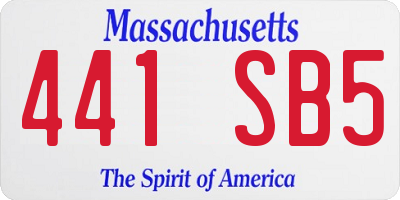 MA license plate 441SB5