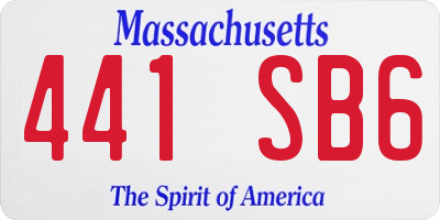 MA license plate 441SB6