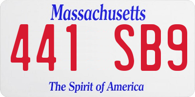 MA license plate 441SB9