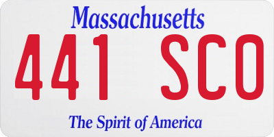 MA license plate 441SC0