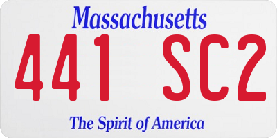 MA license plate 441SC2
