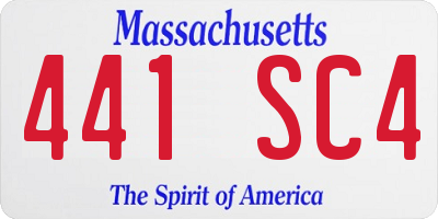 MA license plate 441SC4