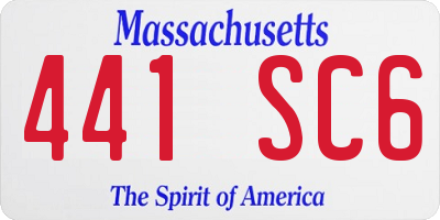 MA license plate 441SC6