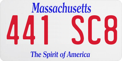 MA license plate 441SC8