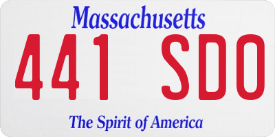 MA license plate 441SD0