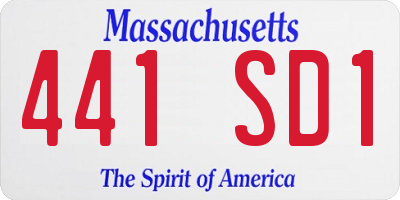 MA license plate 441SD1