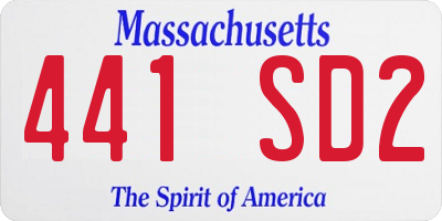 MA license plate 441SD2