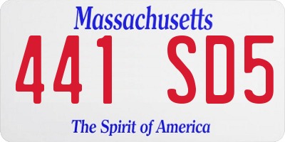 MA license plate 441SD5