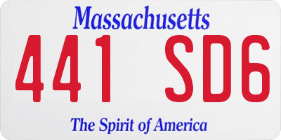 MA license plate 441SD6