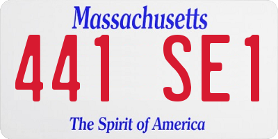 MA license plate 441SE1