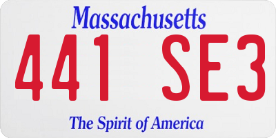 MA license plate 441SE3