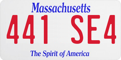 MA license plate 441SE4