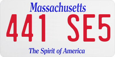MA license plate 441SE5