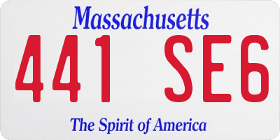 MA license plate 441SE6