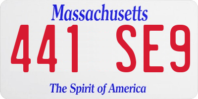 MA license plate 441SE9