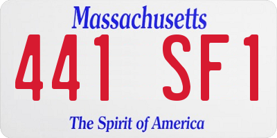 MA license plate 441SF1