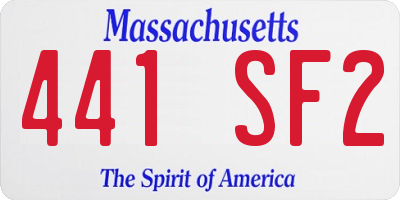 MA license plate 441SF2