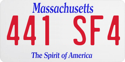 MA license plate 441SF4