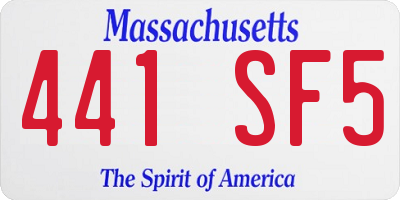 MA license plate 441SF5