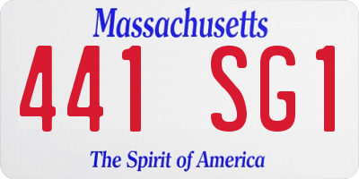 MA license plate 441SG1