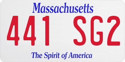 MA license plate 441SG2