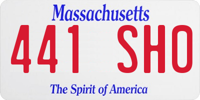 MA license plate 441SH0