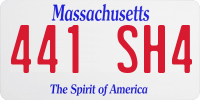 MA license plate 441SH4