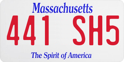MA license plate 441SH5